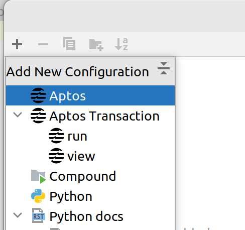 Aptos Run Configurations