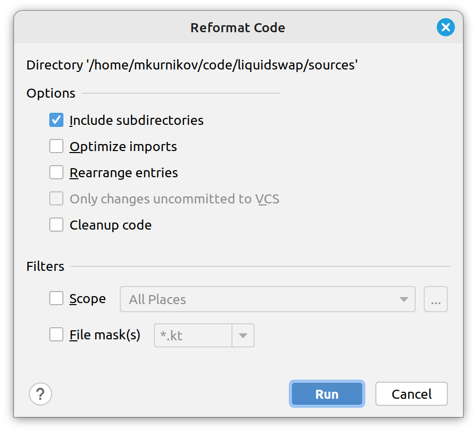 Reformat Directory Code