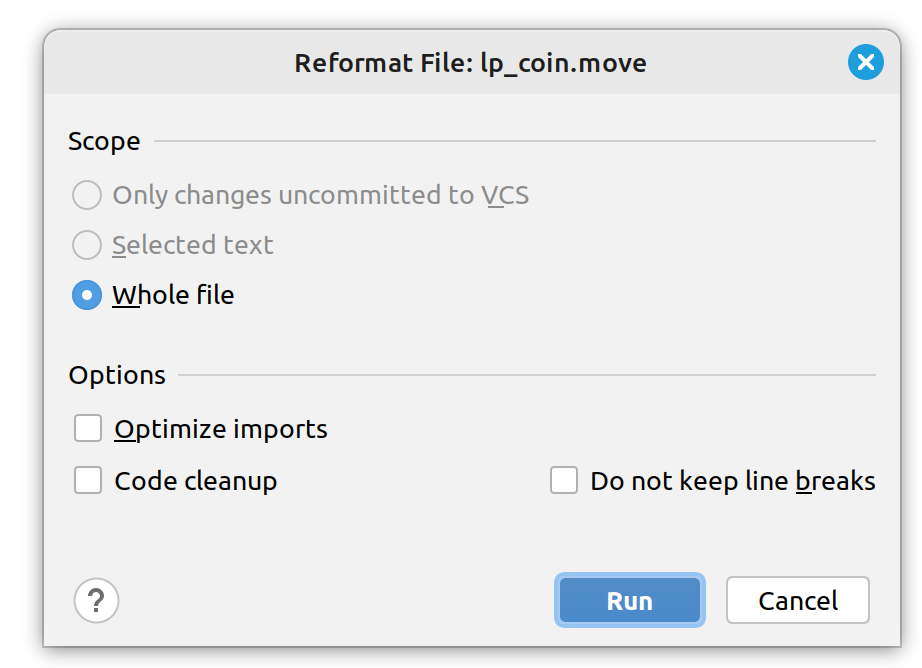 reformat file